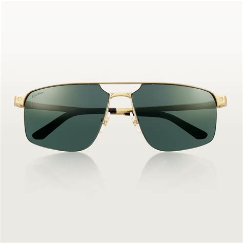 Cresw Santos De Cartier Sunglasses Smooth Golden Finish Metal