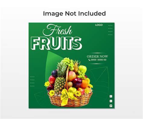 Premium Vector Fresh And Healthy Fruits Social Media Post Banner Template