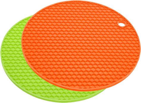 Amazon Casa J Silicone Trivet Mats Pcs Round Hot Pan Pads Hot Pot Holder Heat Resistant