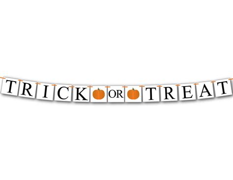 Printable Trick or Treat Banner With Pumpkins - DIY Halloween Decor – Celebrating Together