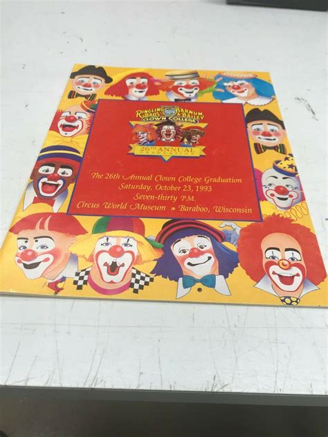 Vintage Ringling Bros Clown College 24th Graduation 1993 Baraboo Wisconsin 3880982690