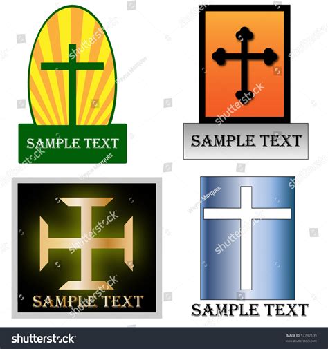 Various Christian Cross Logos Stock Vector Illustration 57732109 ...