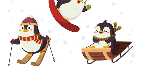 Winter Penguin Illustrations by barudakvisual on Envato Elements