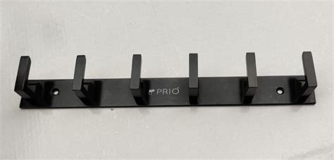 Prio Black Stainless Steel Wall Mounted Hanger Polished Size