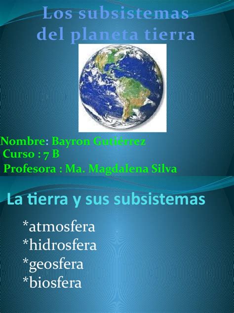 Subsistemas De La Tierra Pdf