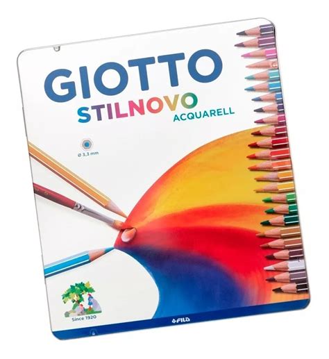 Lápices Giotto Stilnovo Acuarelable Caja Metálica 24 Colores KREATECA