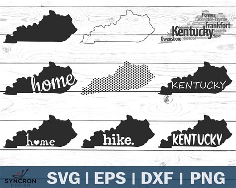 Kentucky State SVG Kentucky Outline SVG Cut Files DXF - Etsy