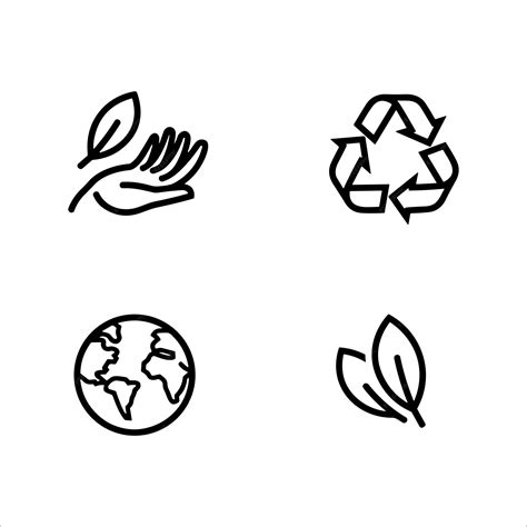 Premium Vector Eco Friendly Related Thin Line Icon Set In Minimal Style Linear Ecology Icons