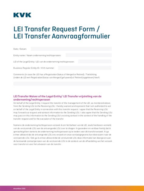 Fillable Online Lei Transfer Request Form Lei Transfer