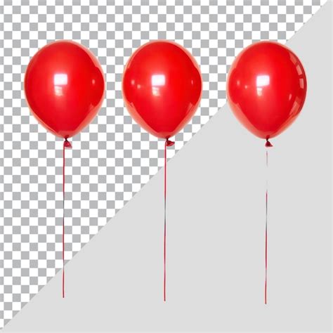 Red Balloons Isolated On Transparent Background Premium Ai Generated Psd