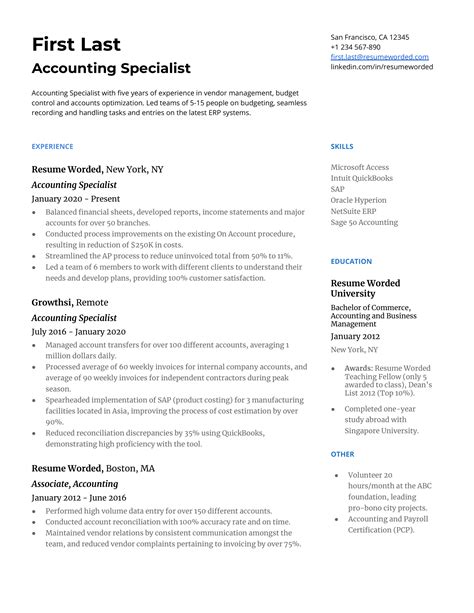 Entry Level Accountant Resume Examples For 2025 Resume Worded