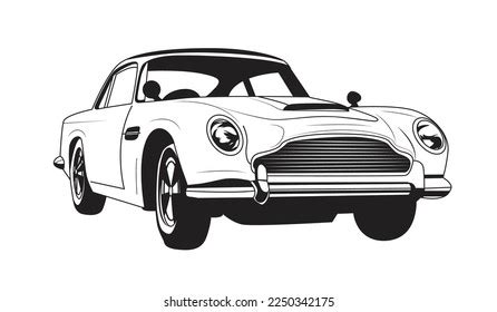 Black White Vector Car Outline Silhouette Stock Vector (Royalty Free ...