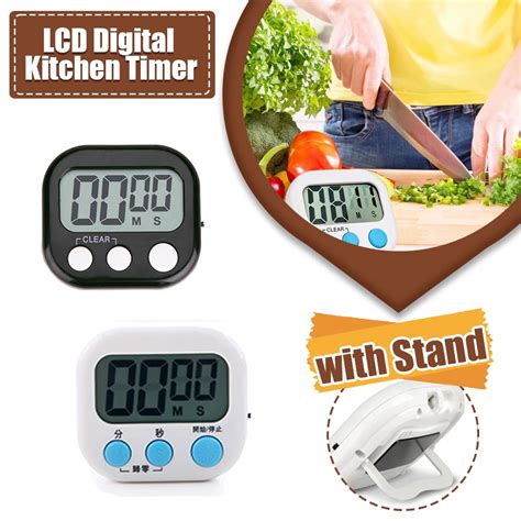 Temporizador De Cocina Digital Lcd Cuenta Atr S Magn Tica Alarma Fuerte