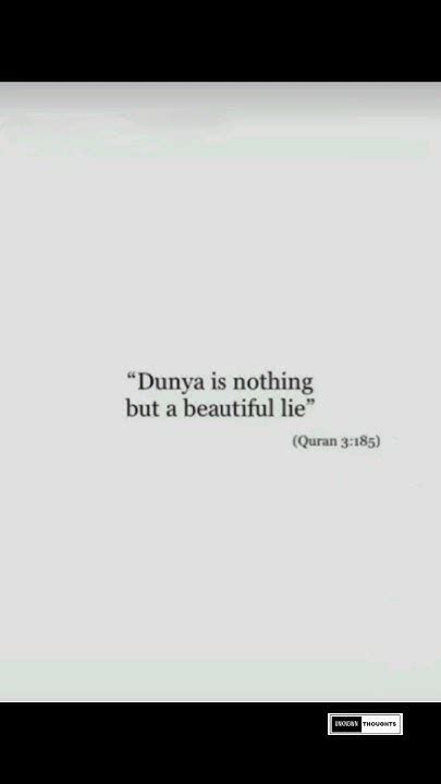 Duniya Is Nothing But A Beautiful Lie Islamic Quiets Islam Islamicstatus Viralshort