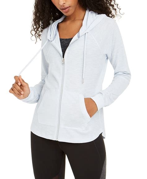 Calvin Klein Ruched Sleeve Zip Hoodie Macy S