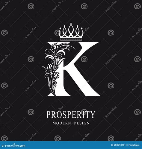 Elegant Capital Letter K Graceful Royal Style Calligraphic Beautiful