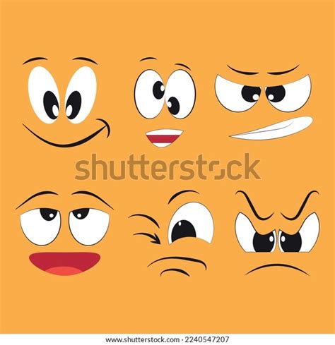 Funny Cartoon Faces Basic Shapes Stock Vector (Royalty Free) 2240547207 ...