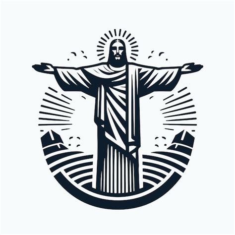 Premium Vector | Christ redeemer logo vector