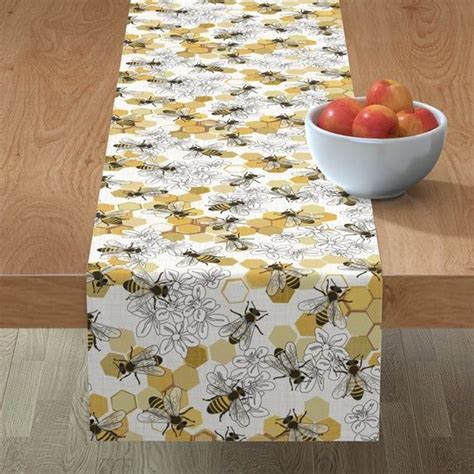 Endangered Species Table Runner Save The Honey Bees By Fernlesliestudio