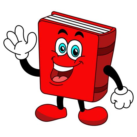 Book Cartoon Character Waving Hand 13113200 Vector Art At Vecteezy