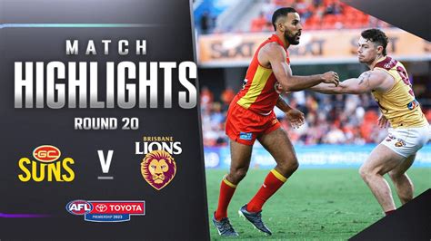 Gold Coast Suns V Brisbane Lions Highlights Round 20 2023 AFL