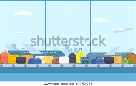 Airport Luggage Conveyor Belt Cartoon Image Stock Vector (Royalty Free ...