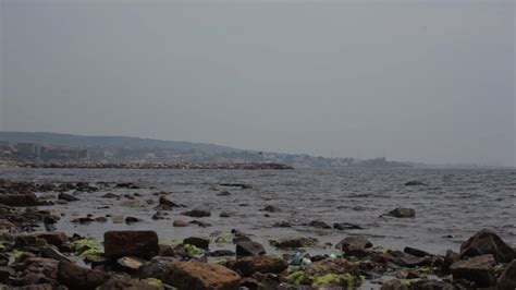 The rocks of the Civitavecchia beach. 41475026 Stock Video at Vecteezy