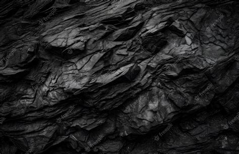 Premium AI Image | Black rock texture with a black background