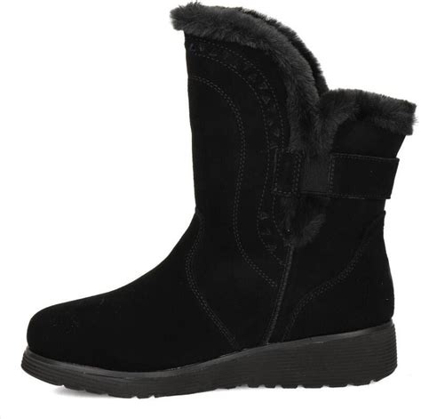 Skechers Wedge Cozy Peak suède enkelboots zwart Schoenen nl