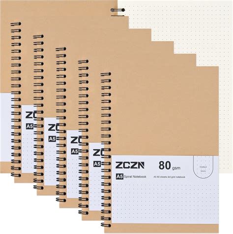 Zczn A Dotted Notebook Pack Spiral Notebook Gsm Dot Grid Paper