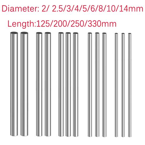 Stainles Steel Rod Diameter 2 Mm 14 Mm Linear Shaft Metric Round Rod