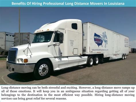 Ppt Benefits Of Hiring Professional Long Distance Movers In Louisiana