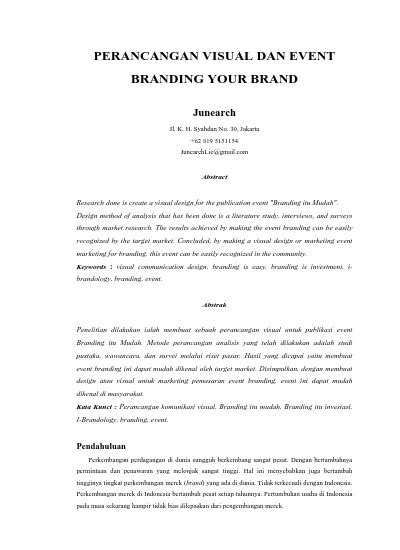 Perancangan Visual Dan Event Branding Your Brand