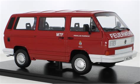 Miniature Volkswagen T3 1 18 KK Scale Bus Syncro Feuerwehr Münster 1987