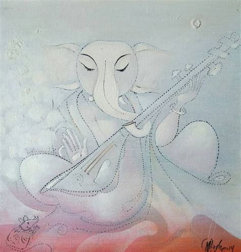 Musician Ganesha Painting By M Singh Saatchi Art