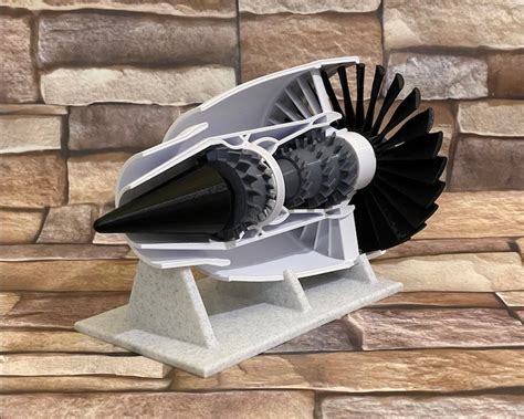 Spinning GE Jet Aircraft Engine 3D Printed Gift Office Etsy