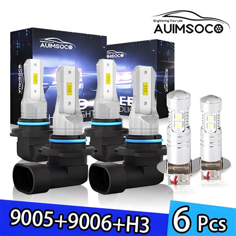 AUIMSOCO For Toyota Corolla 2001 2004 9005 9006 H3 Combo LED Headlights