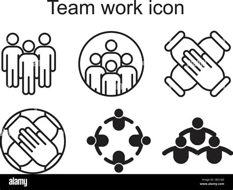 Plantilla De Icono De Trabajo En Equipo En Color Negro Editable