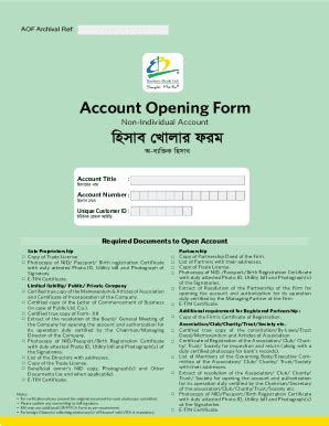 Fillable Online Account Opening Form Non Individual Fax Email Print