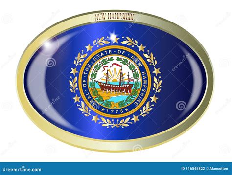 New Hampshire State Seal Oval Button Stock Vector - Illustration of ...