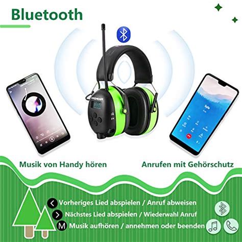 Prohear Geh Rschutz Mit Bluetooth Fm Am Radio Ohrensch Tzer