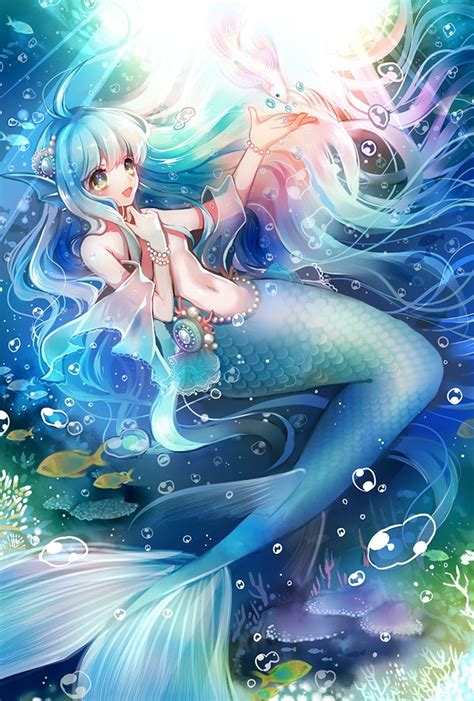 Mermaid Anime Art Fantasy Fantasy Kunst Kawaii Anime Girl Anime Art Girl Mermaid Artwork