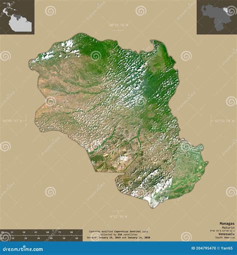 Monagas, Venezuela - Composition. Sentinel-2 Satellite Stock