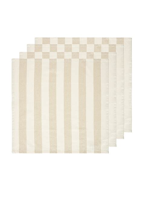 Hawkins New York Essential Striped Set Of Dinner Napkins In Ivory