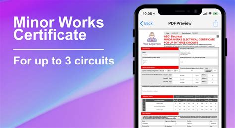 Circuit Minor Works Electrical Certificate Icertifi Throughout