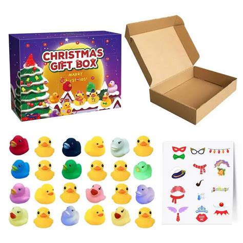 Advent Calendar 2022 24 Pcs Rubber Ducks Random Box With Diy Stickers