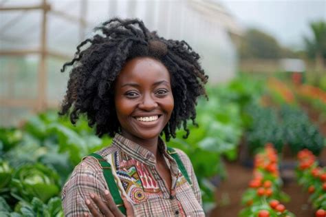 Happy Black Woman Farmer With Sustainable Agro Business In Africa