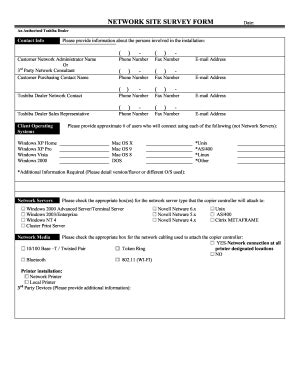 Network Site Survey Form Fill And Sign Printable Template Online