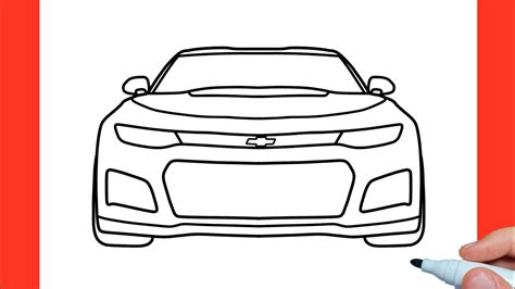 How To Draw A Chevrolet Camaro Zl Car Step By Step Youtube