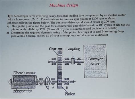 Solved Machine Design Q1 A Conveyor Drive Involving Chegg